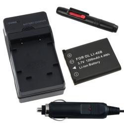 Charger Set/ Lens Cleaning Pen for Fuji NP 45/ FinePix Z33WP/ J100 Eforcity Camera Batteries & Chargers