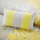 Madison Park Brianna Grey and Yellow Flower Printed Cotton Comforter Set