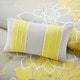 preview thumbnail 4 of 5, Madison Park Brianna Grey and Yellow Flower Printed Cotton Comforter Set