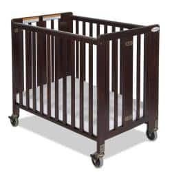 slide 2 of 2, Foundations HideAway Folding Fixed-Side Full-Size Crib in Antique Cherry