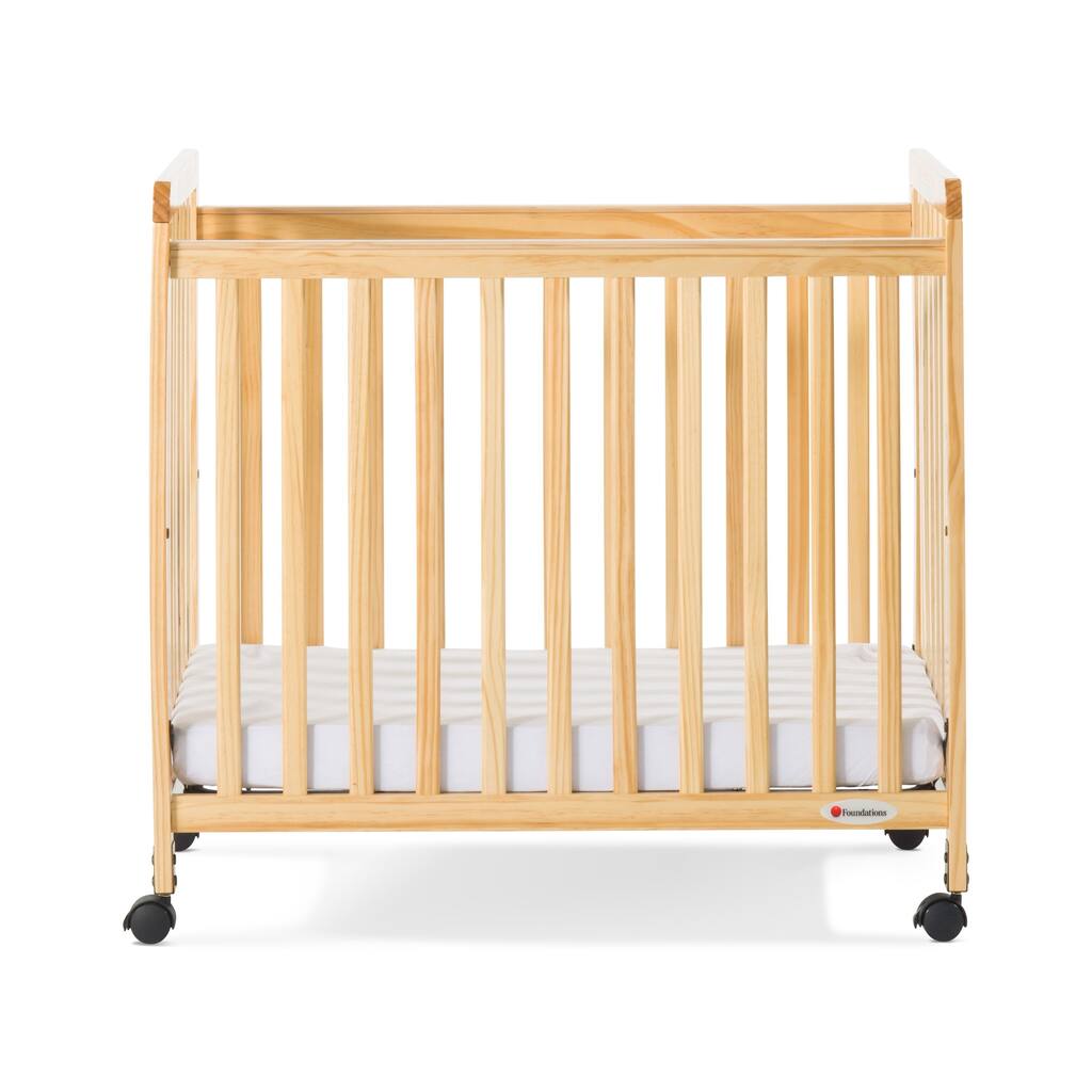 Foundations® Safetycraft® Fixed-Side Compact Baby Crib, Slatted-Natural