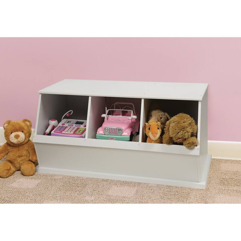 Taylor & Olive Malva Three Bin Stackable Storage Cubby - White