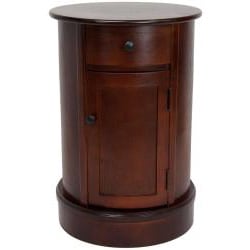 Wood 26 inch Oval Nightstand (China) Nightstands