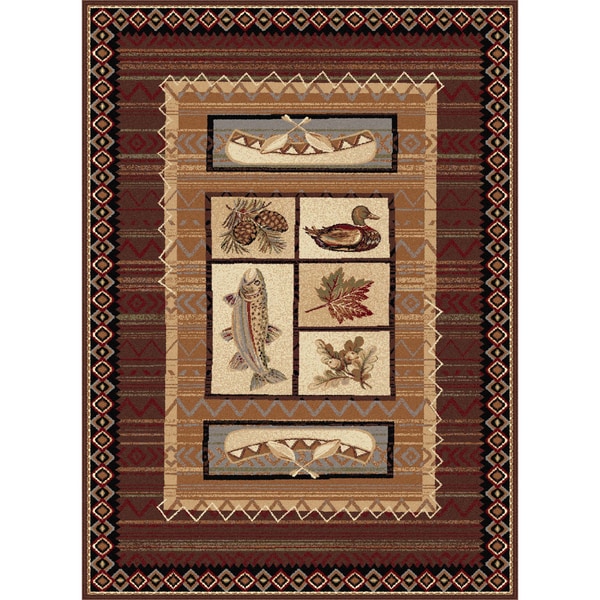 Natural Collection Brown/ Multi Rug (53 x 73)