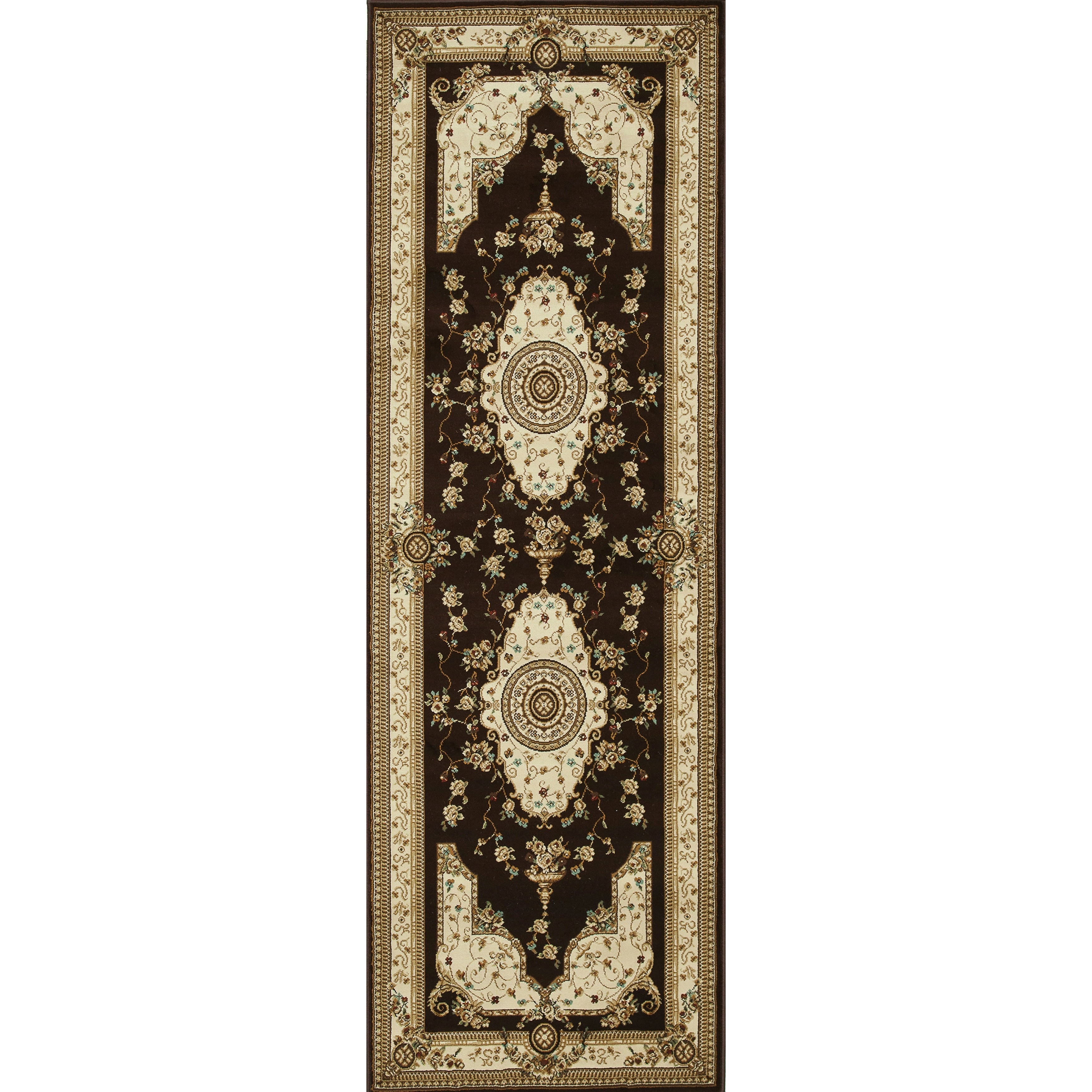 Primeval Coffee/ Ivory Oriental Rug (28 X 77)