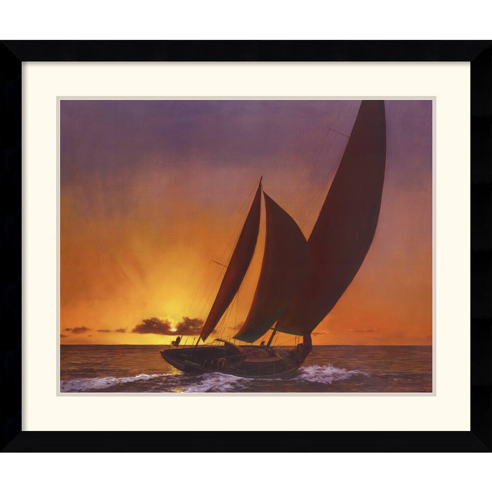 Diane Romanello 'Sails in the Sunset' Framed Art Print