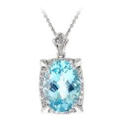 slide 1 of 3, Glitzy Rocks Silvertone Topaz and Cubic Zirconia Necklace