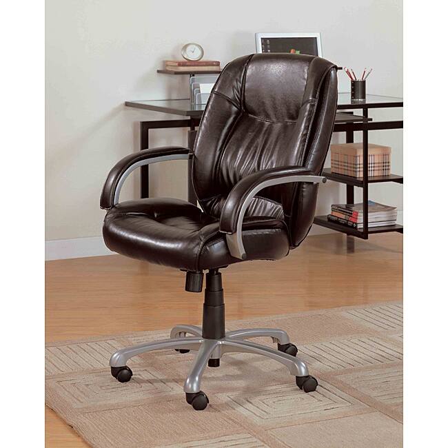 Dark Brown Leather-look Office Chair