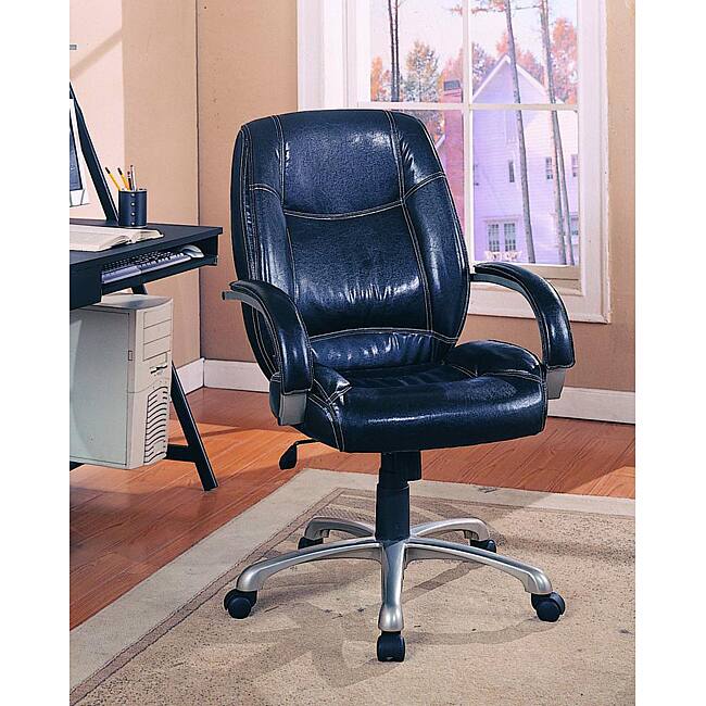 Black Leather-look Office Swivel Chair