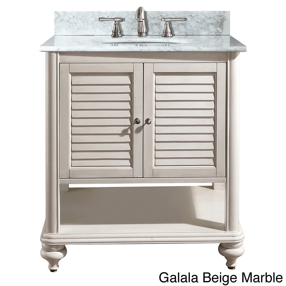 Orlando Antique White 30 inch Vanity With Granite Top And Sink