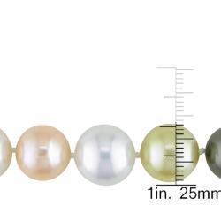 Miadora Signature Collection 14k Gold Multicolored Pearl 4/5ct TDW Diamond Necklace (10.5-13.7 mm)(I1) - 10.5-13.7 mm(I1