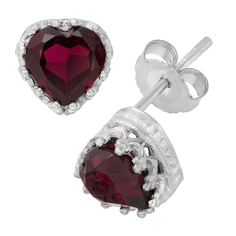 Gioelli Garnet Heart Earrings