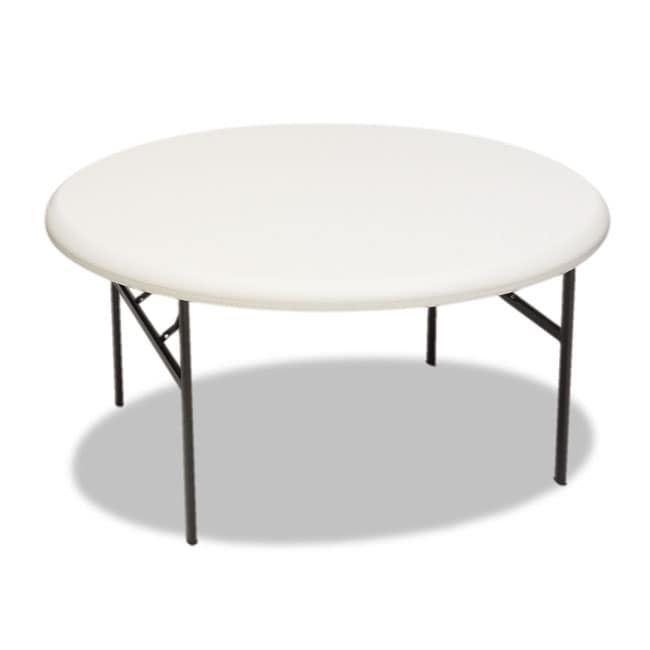 Iceberg IndestrucTable TOO 1200 Series Resin Round 60-inch Platinum Folding Table