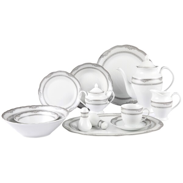 silver edge dinner set