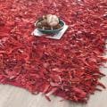Safavieh Handmade Metro Modern Red Leather Decorative Shag Rug - 8' x 10'