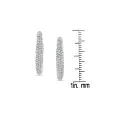 14k White Gold 1/2ct TDW Diamond Pave Hoop Earrings (I-J, I1-I2)