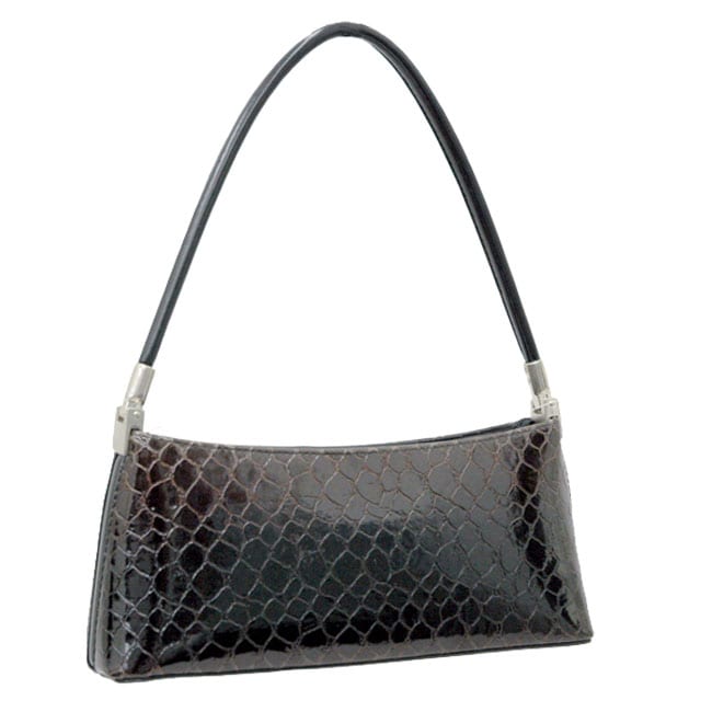 Dasein Mini Patent Leatherette Embossed Snake Skin Shoulder Bag