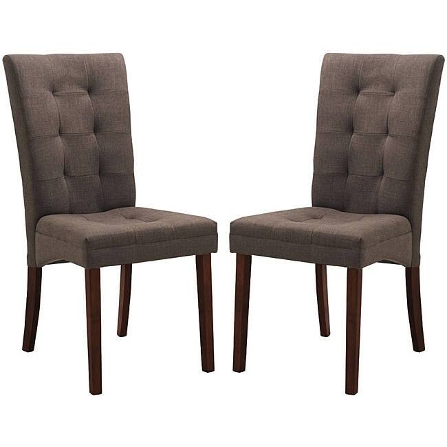 Contemporary Beige Fabric Dining Chair 2-Piece Set by Baxton Studio
