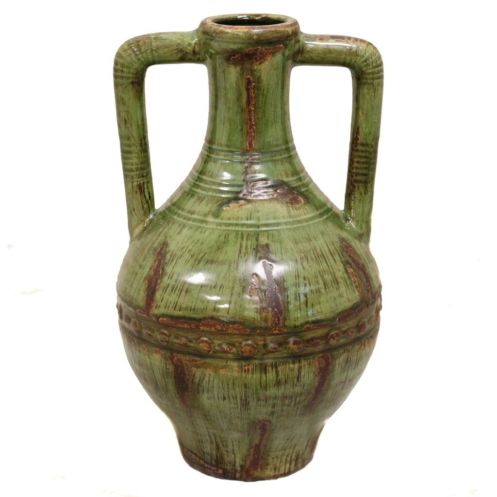 Casa Cortes 18-inch Double-handle Ceramic Vase