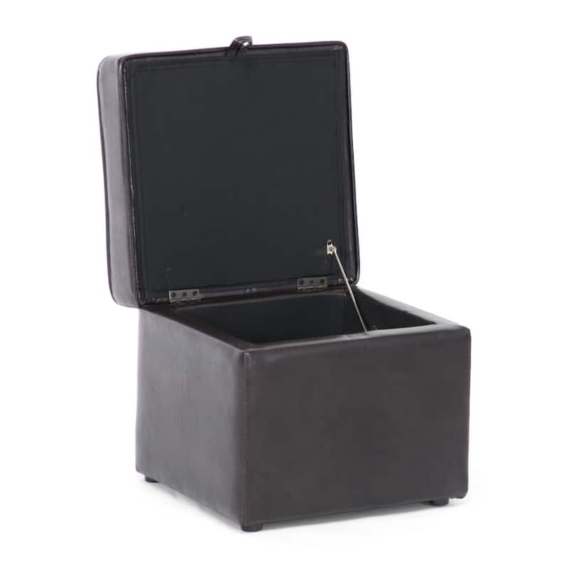 Sydney Dark Brown Faux Leather Ottoman