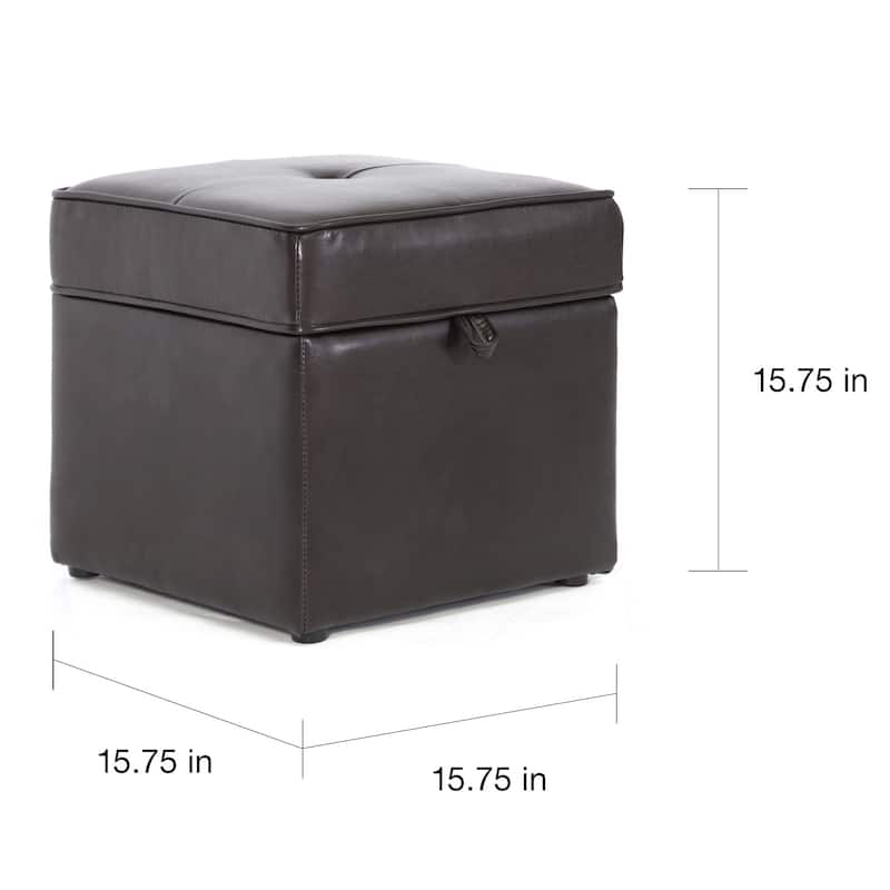 Sydney Dark Brown Faux Leather Ottoman