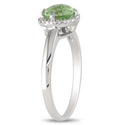 Miadora 10k White Gold Green Amethyst and Diamond Ring (G H, I2 I3) Miadora Gemstone Rings