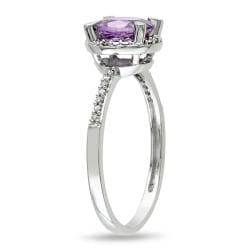 Miadora 10k White Gold Amethyst and Diamond Accent Ring Miadora Gemstone Rings