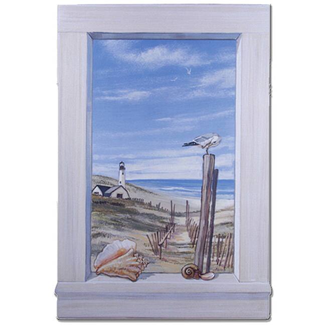 Ocean Scene with Seagulls Window Scene