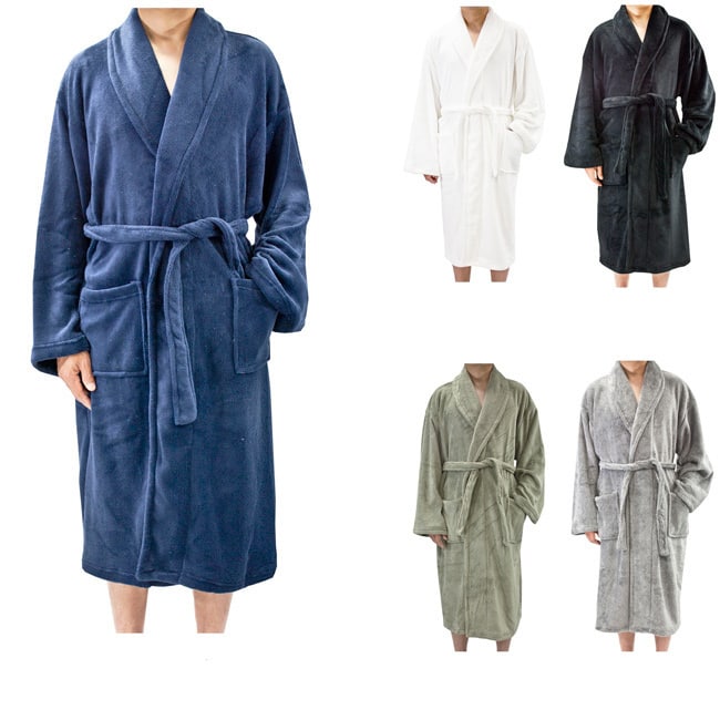 Leisureland Men's Coral Fleece Spa Bath Robe