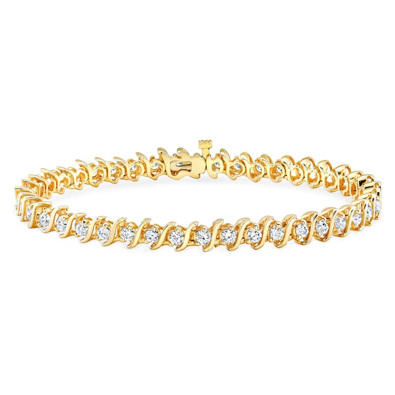 14k Gold 4ct TDW Diamond Tennis Bracelet (J-K, I2-I3) - 7-inch - Yellow - Yellow