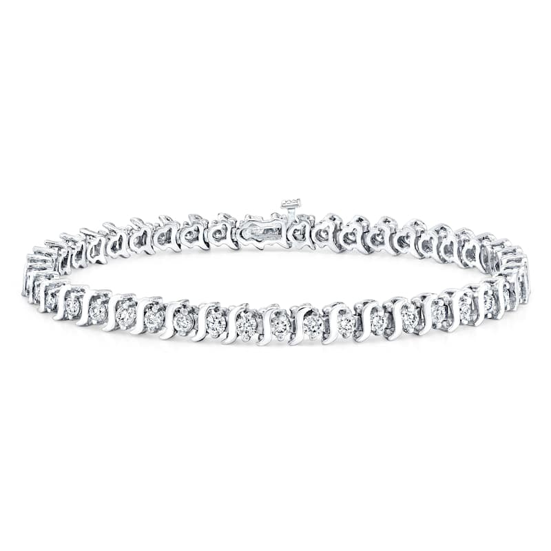 14k Gold 4ct TDW Diamond Tennis Bracelet (J-K, I2-I3) - 7-inch - White - White
