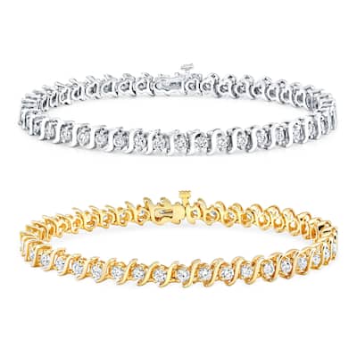 14k Gold 4ct TDW Diamond Tennis Bracelet (J-K, I2-I3) - 7-inch