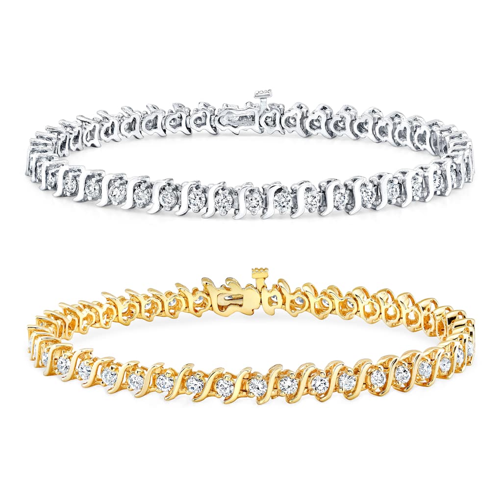 14k Gold 4ct TDW Diamond Tennis Bracelet (J-K, I2-I3) - 7-inch