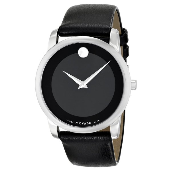 Movado Men's 0606502 'Museum' Black Leather Strap Watch - 13955036 ...