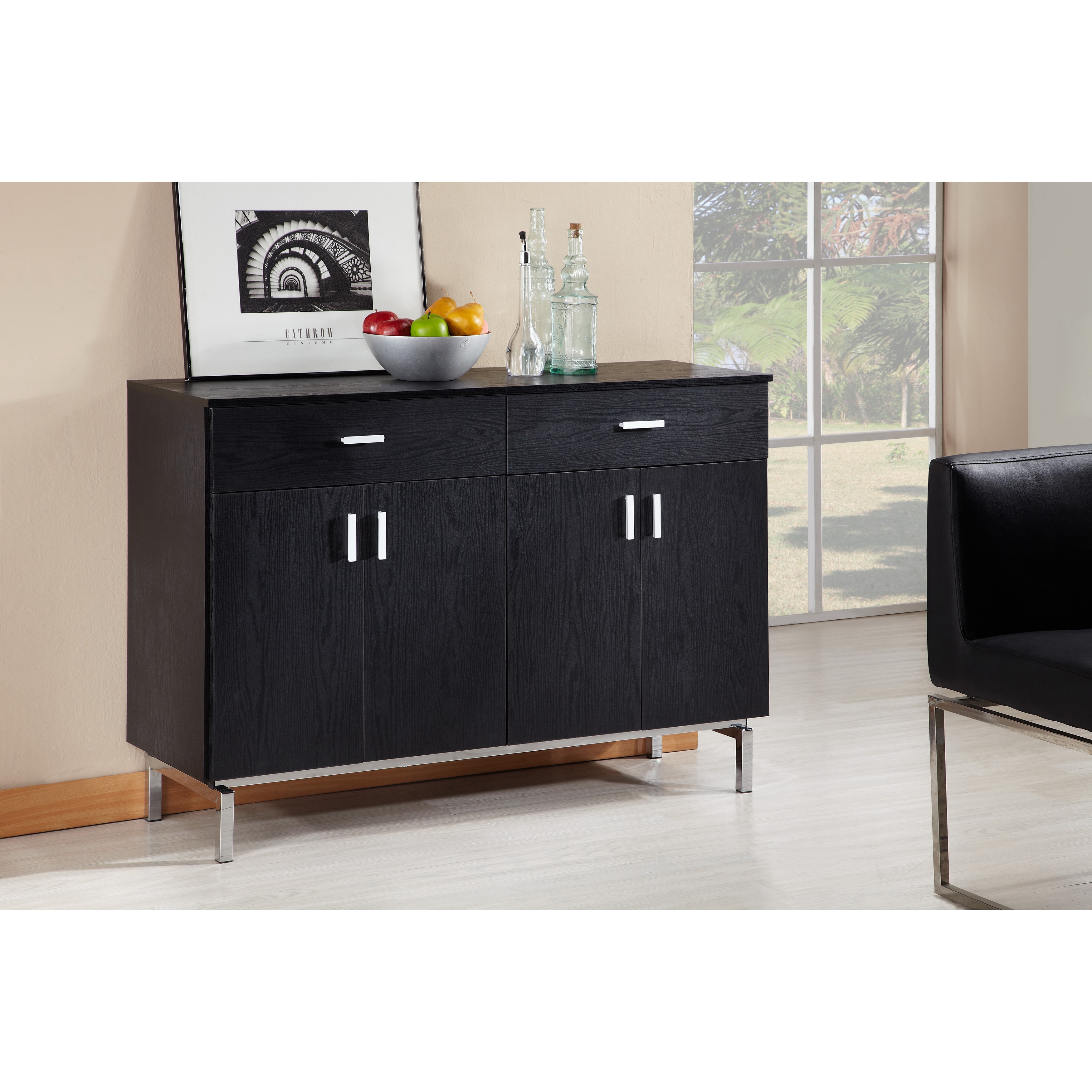 Furniture Of America Mason Black Finish Buffet/ Dining Server