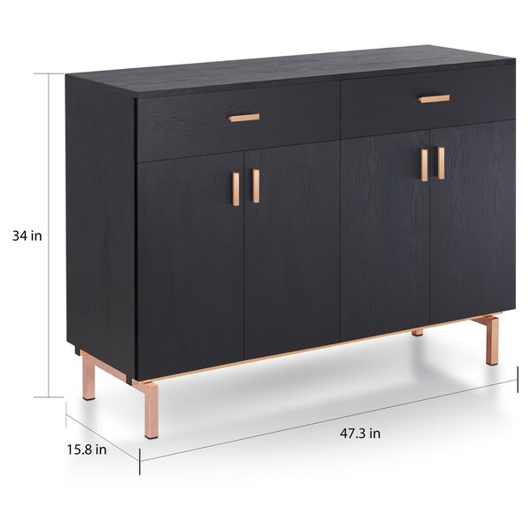 Furniture of America Mason Modern Black 2-drawer Buffet