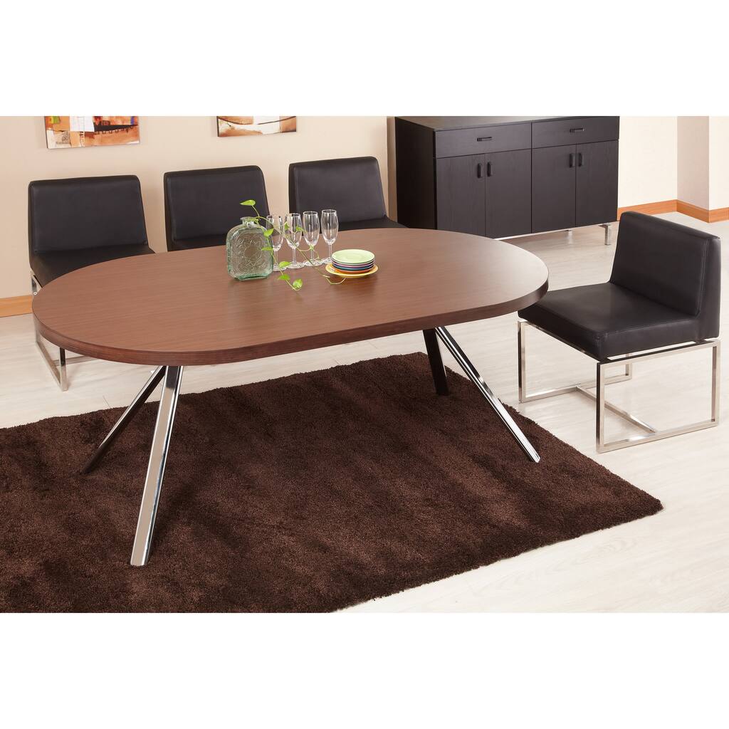 Furniture of America Jorr Contemporary Walnut 63-inch Dining Table