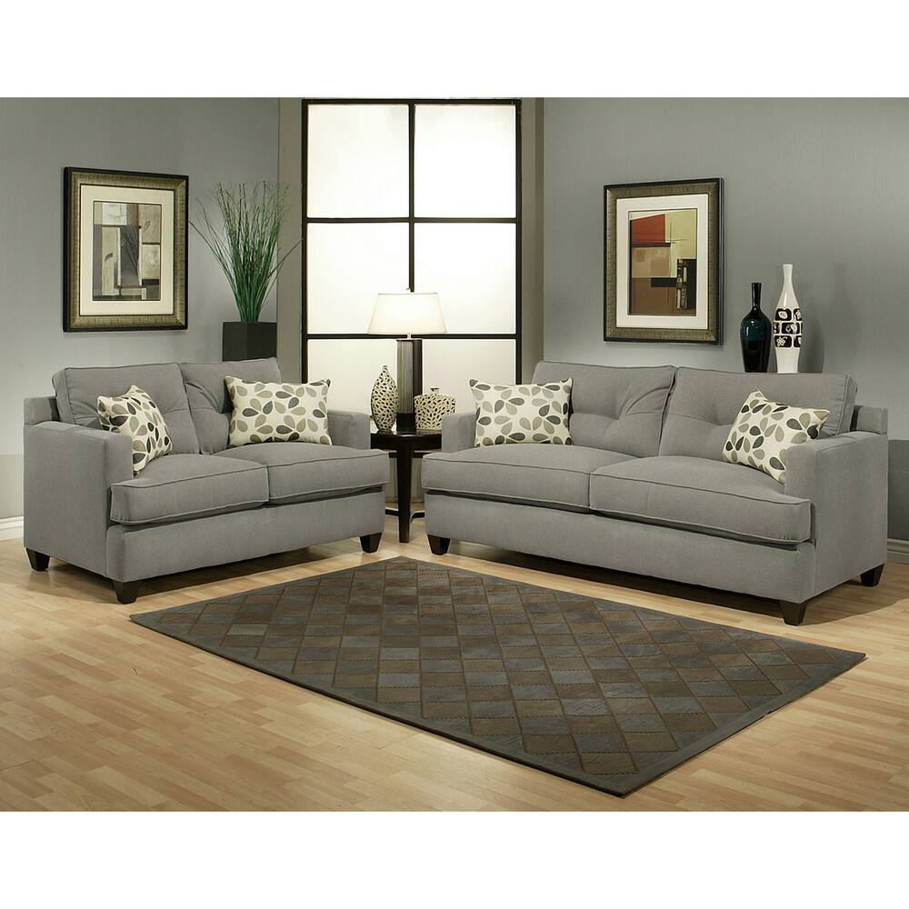 Furniture of America Nicolas 2-piece Micro-Denier Fabric Sofa and Loveseat Set
