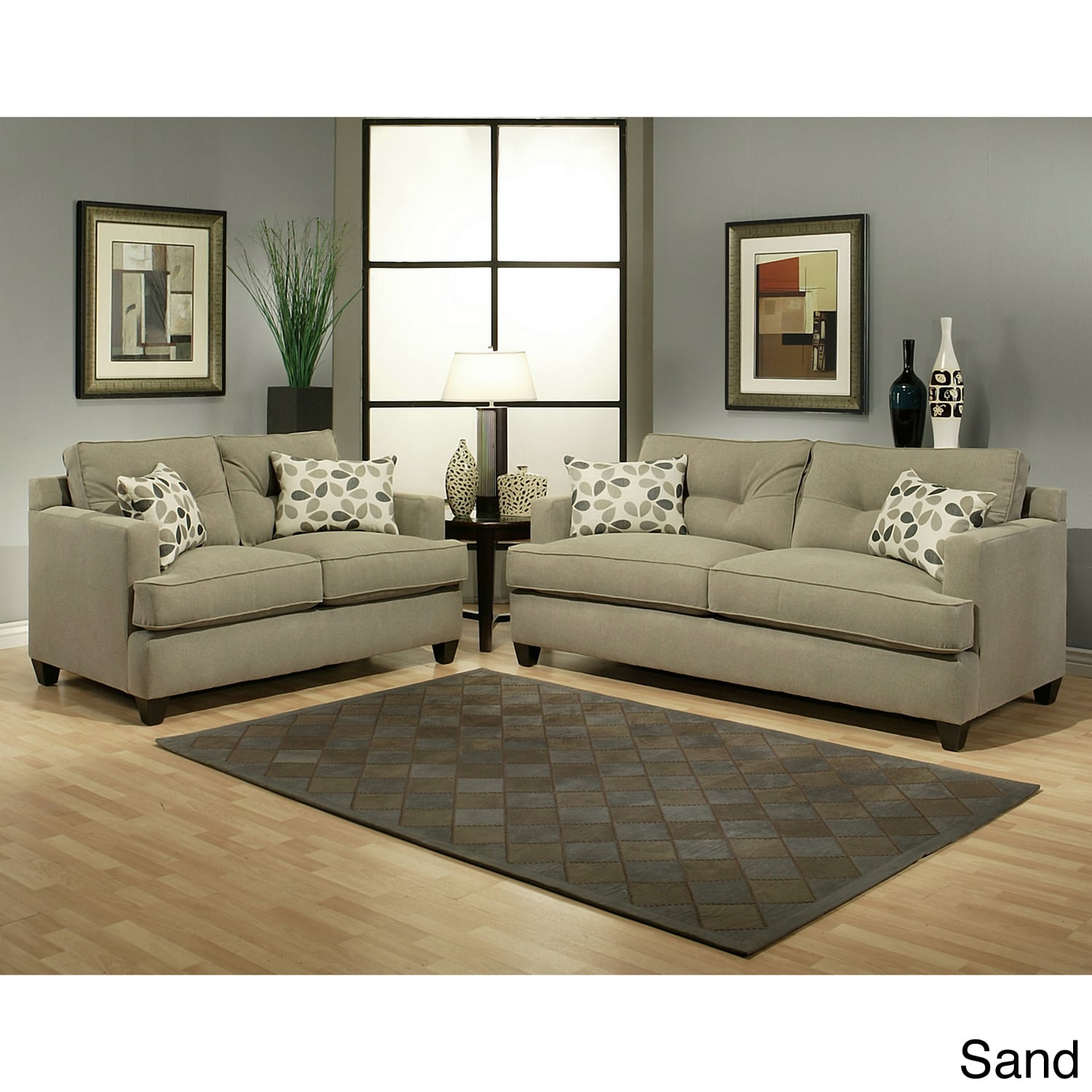 Furniture Of America Nicolas 2 piece Micro denier Fabric Sofa And Loveseat Set