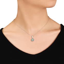 Miadora 10k Yellow Gold 3/4 to 1 CT TGW Gemstone & Diamond Pendant