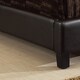 preview thumbnail 3 of 3, TRIBECCA HOME Sophie Dark Brown Bonded Leather Tufted King-sized Upholstered Platform Bed