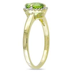 10k Yellow Gold Peridot and Diamond Accent Ring Miadora Gemstone Rings