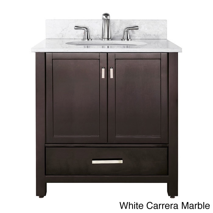 Manhattan 36 inch Espresso Vanity With Beige Marble Top And Sink