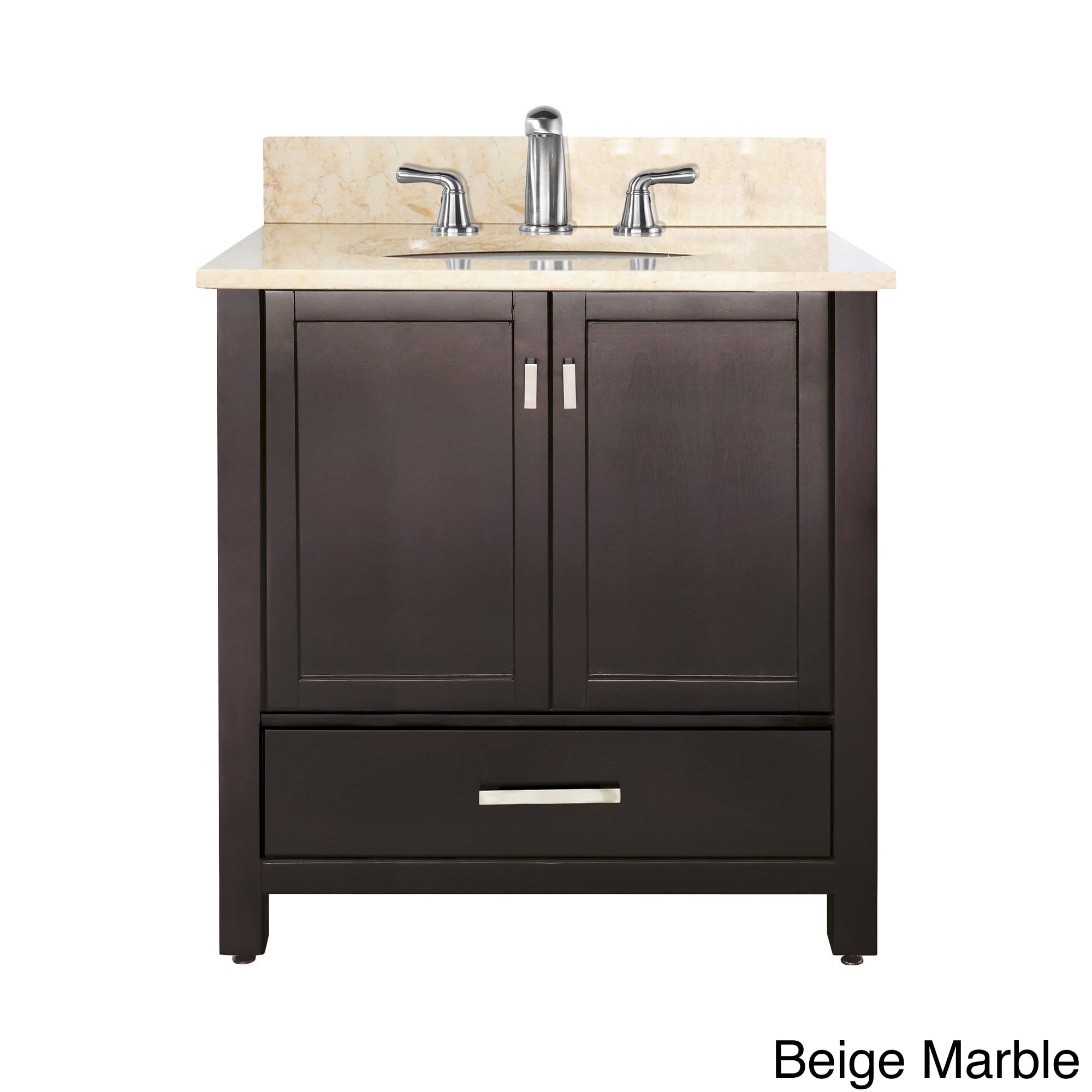 Manhattan 36 inch Espresso Vanity With Beige Marble Top And Sink