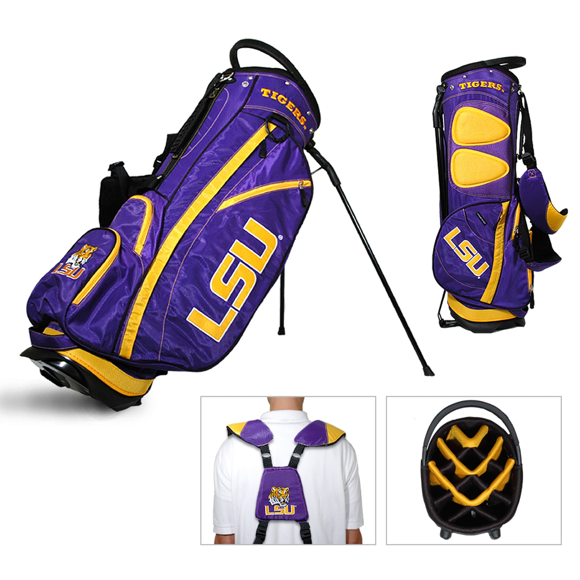 Lsu Tigers Ncaa Fairway Stand Golf Bag Free Shipping Today Lsu Tigers Ncaa Fairway Stand Golf Bag