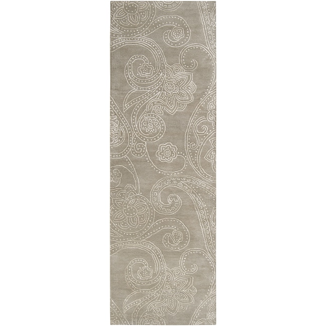 Candice Olson Hand tufted Verwall Paisley Print Wool Rug (26 X 8)