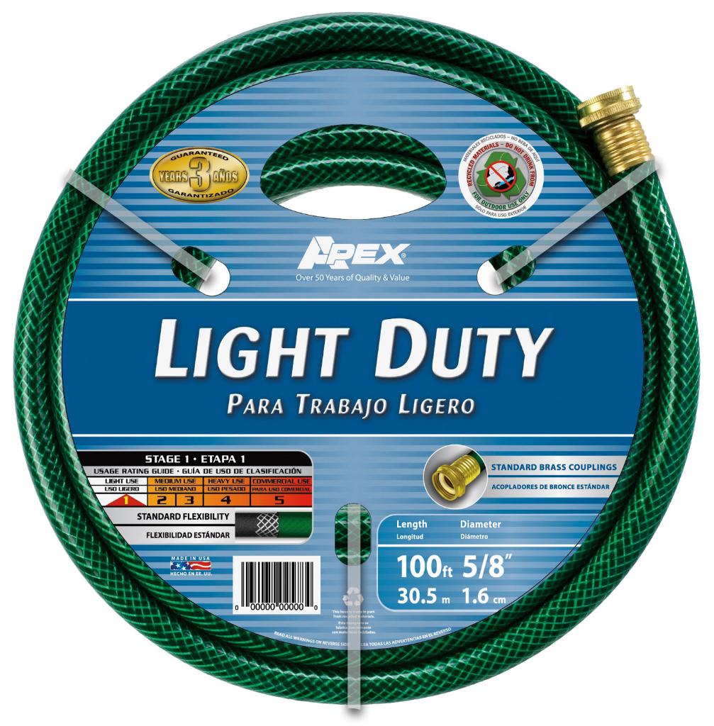 Teknor 8500 5/8x100 Light Duty Hose (black/green Size 100 foot Set IncludesOne (1) hose 100 foot Set IncludesOne (1) hose 3 ply reinforced nylon Intended use Watering Dimensions 14in L x 8in W x 11in H Materials Poly/Vinyl Model No 8500100 Color b