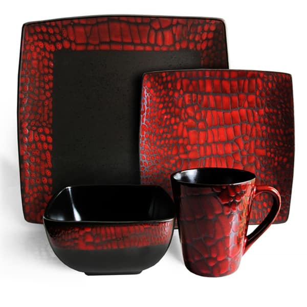 American Atelier Boa Red 16-piece Dinnerware Set