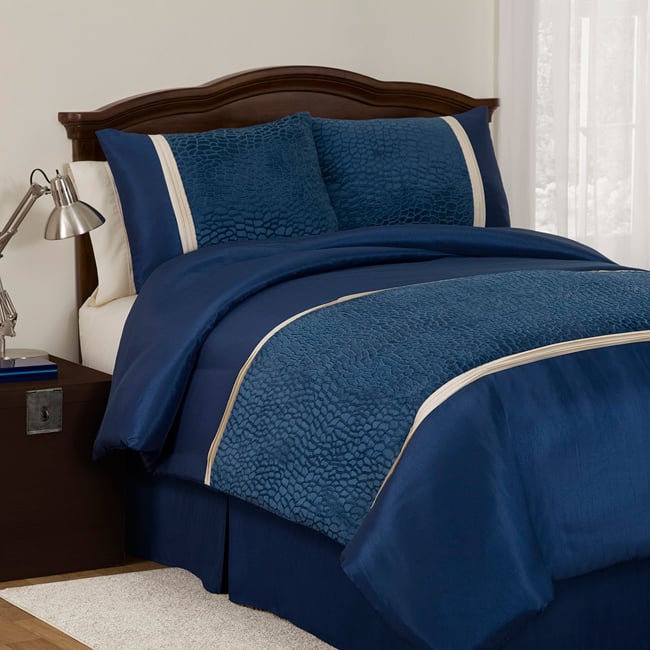 Lush Decor Royal Blue Animal Plush 3-piece Twin-size Comforter Set