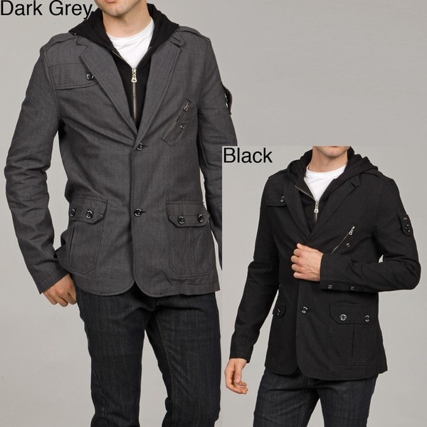 Shop WT02 Men's Hooded Zip-up Blazer - Free Shipping Today - Overstock ...